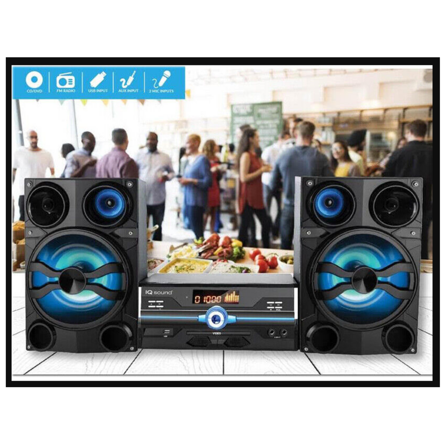 HiFi Multimedia Audio System with Bluetooth and AUX/USB/Mic Inputs - Craze Trends