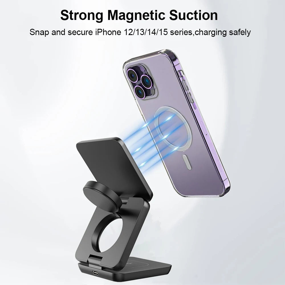 3 in 1 Magnetic Wireless Charging Station - Craze Trends