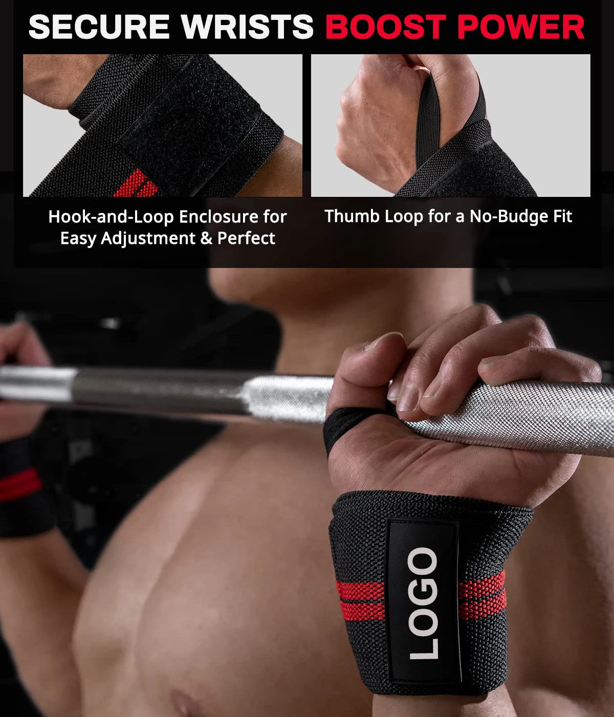 Strength Wrist Support Straps - Custom Logo