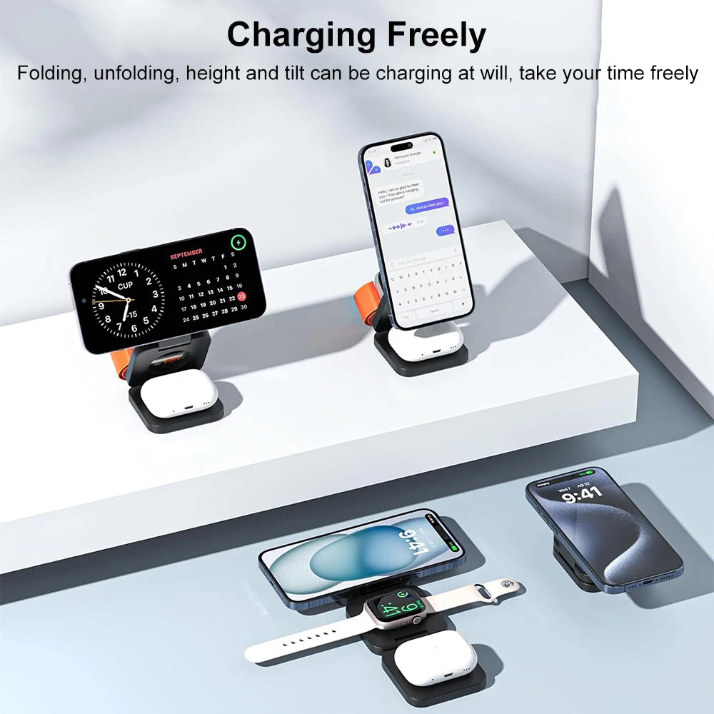 3 in 1 Magnetic Wireless Charging Station - Craze Trends