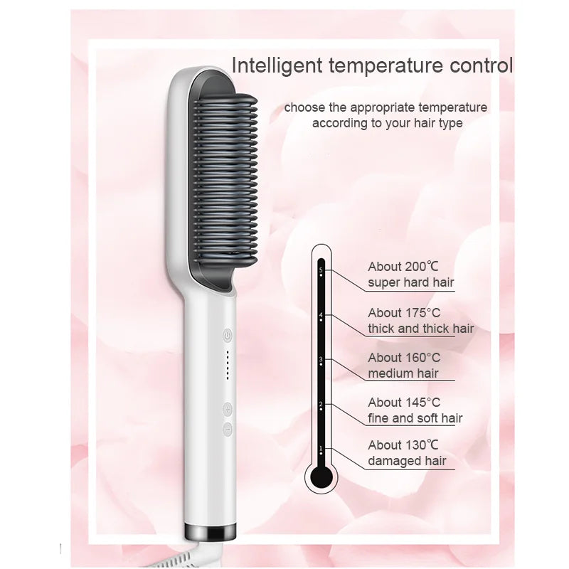 2-In-1 Hair Straightening Brush & Curling Iron - Craze Trends