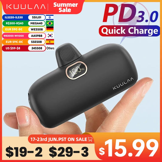 KUULAA Mini Power Bank 5000mAh Fast Charging - Craze Trends