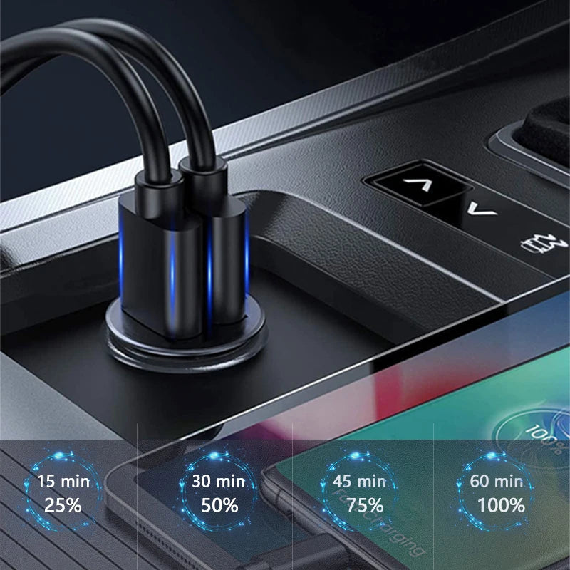 100W Mini Fast USB Car Charger