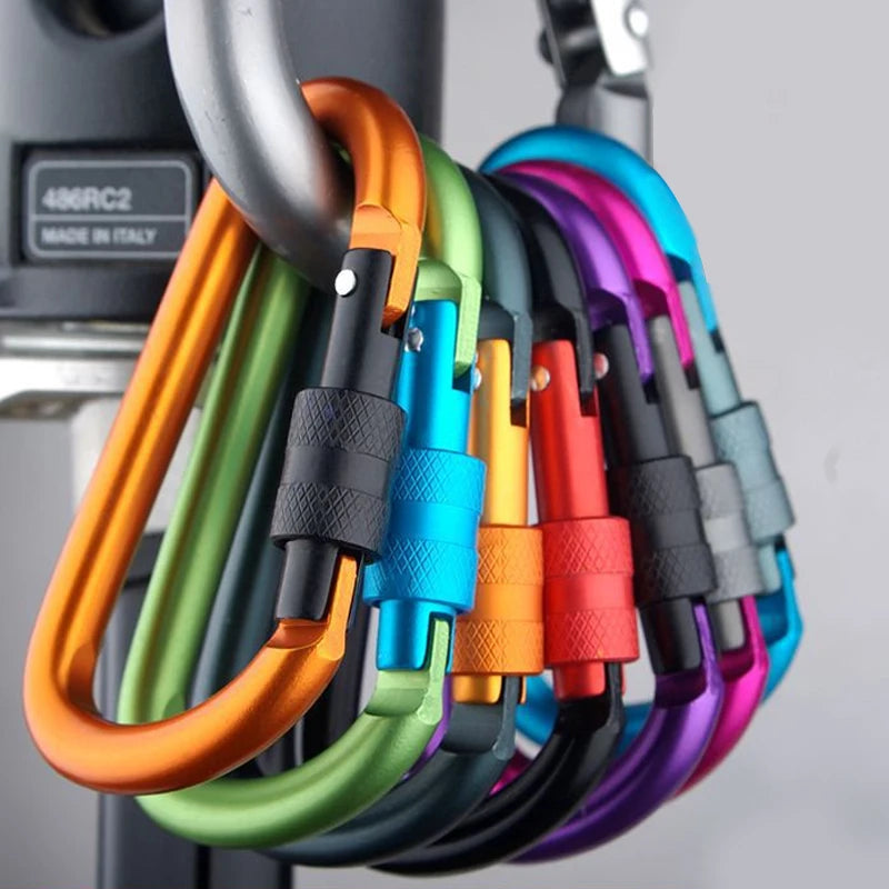 4Pcs Carabiner Clips with Screw Gate