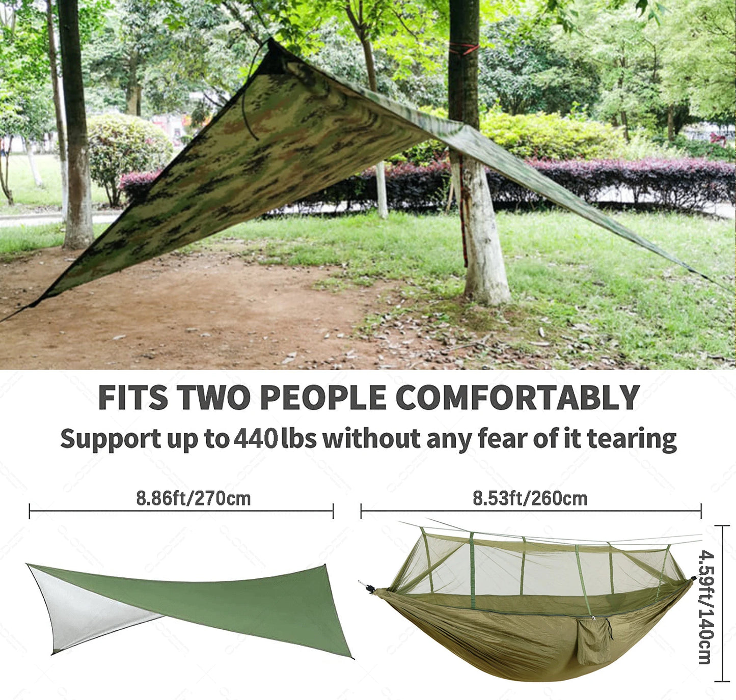 Portable Camping Hammock with Mosquito Net