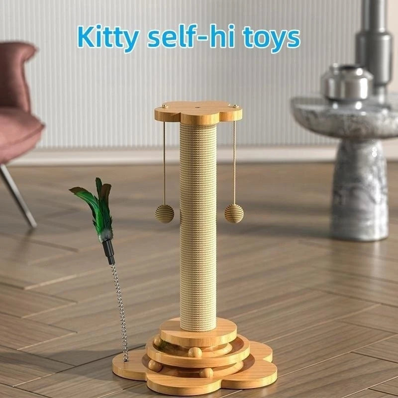 Solid Wood Cat Turntable & Toy Set - Craze Trends