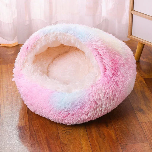 Plush Round Cat Bed Pet Mattress Warm Soft and Comfortable Basket Cat - Craze Trends