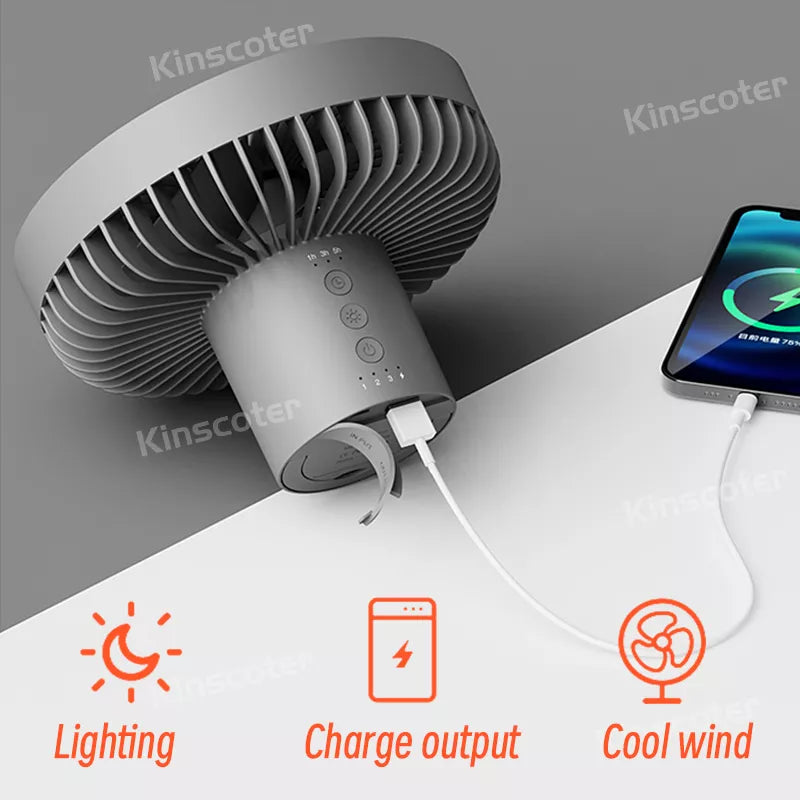 10000mAh Camping Fan with Power Bank