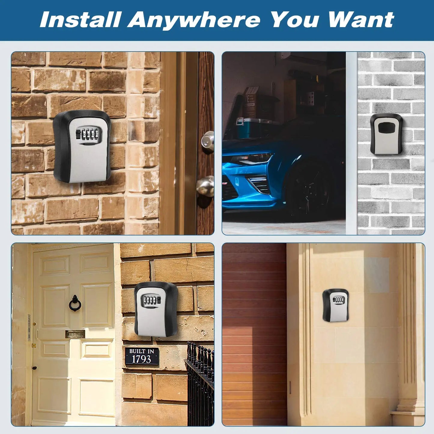 4 Digit Wall Mount Key Lock Box - Craze Trends