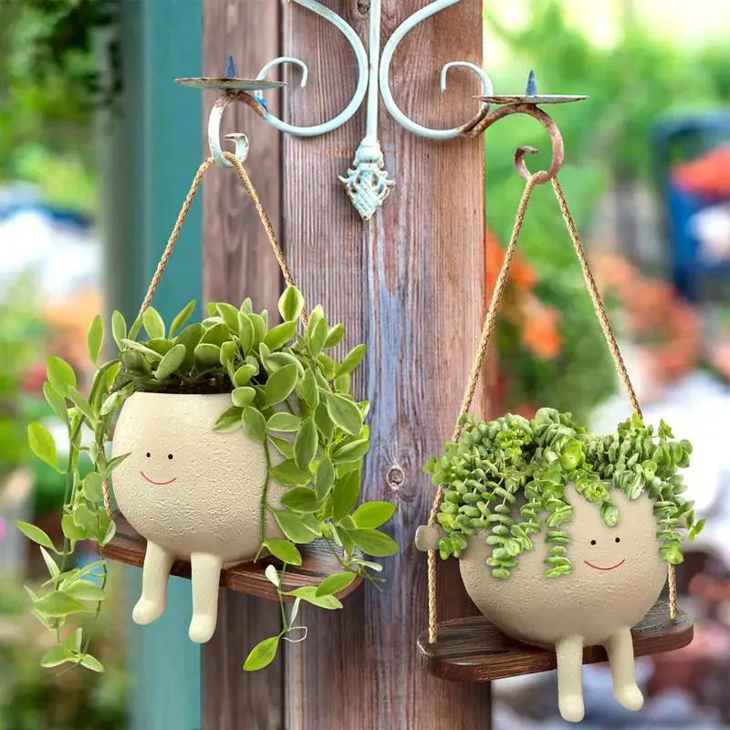 Swing Face Planter Pot - Charming Garden Decor - Craze Trends