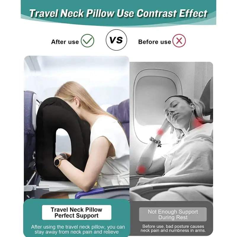 PVC Inflatable Travel Pillow - Headrest Neck Support - Craze Trends