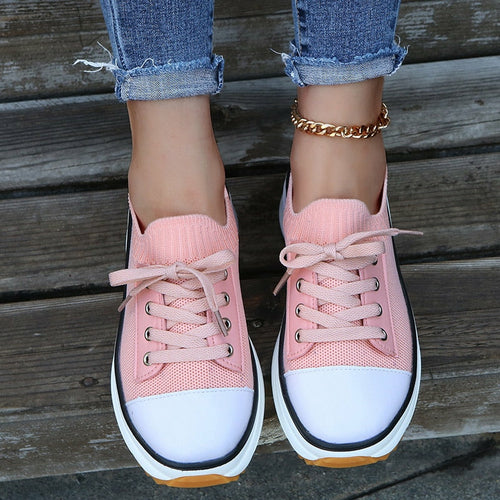 Summer Knitted Breathable Sneakers Women's Vulcanize Shoes