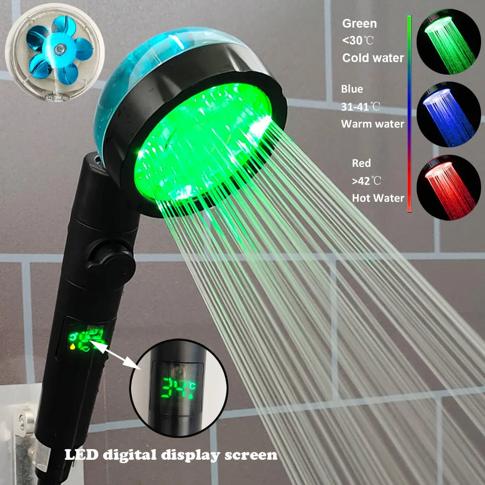 LED Shower Head 7 Colors Changes High Pressure Hand Showerhead - Craze Trends