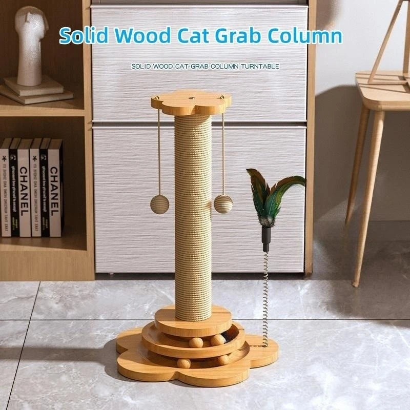 Solid Wood Cat Turntable & Toy Set - Craze Trends