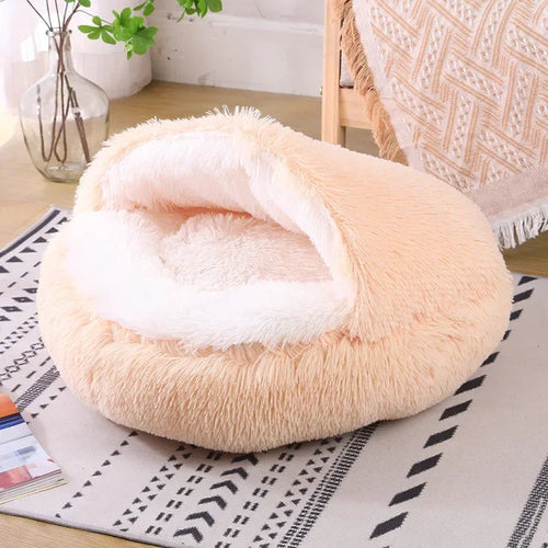 Plush Round Cat Bed Pet Mattress Warm Soft and Comfortable Basket Cat - Craze Trends