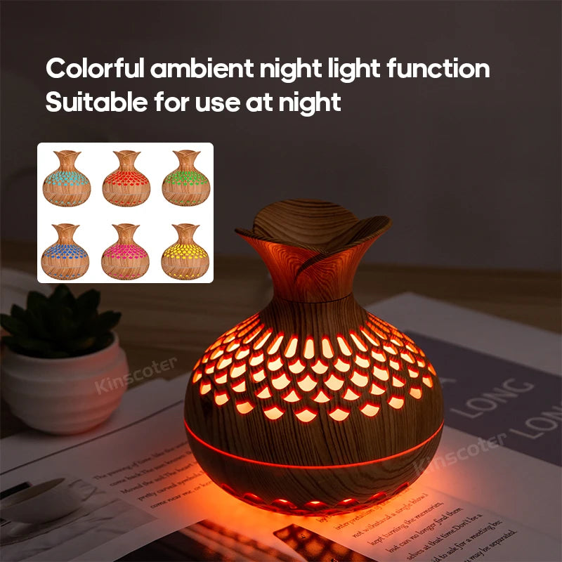 USB Wood Grain Humidifier 300ml Aroma Diffuser - Craze Trends