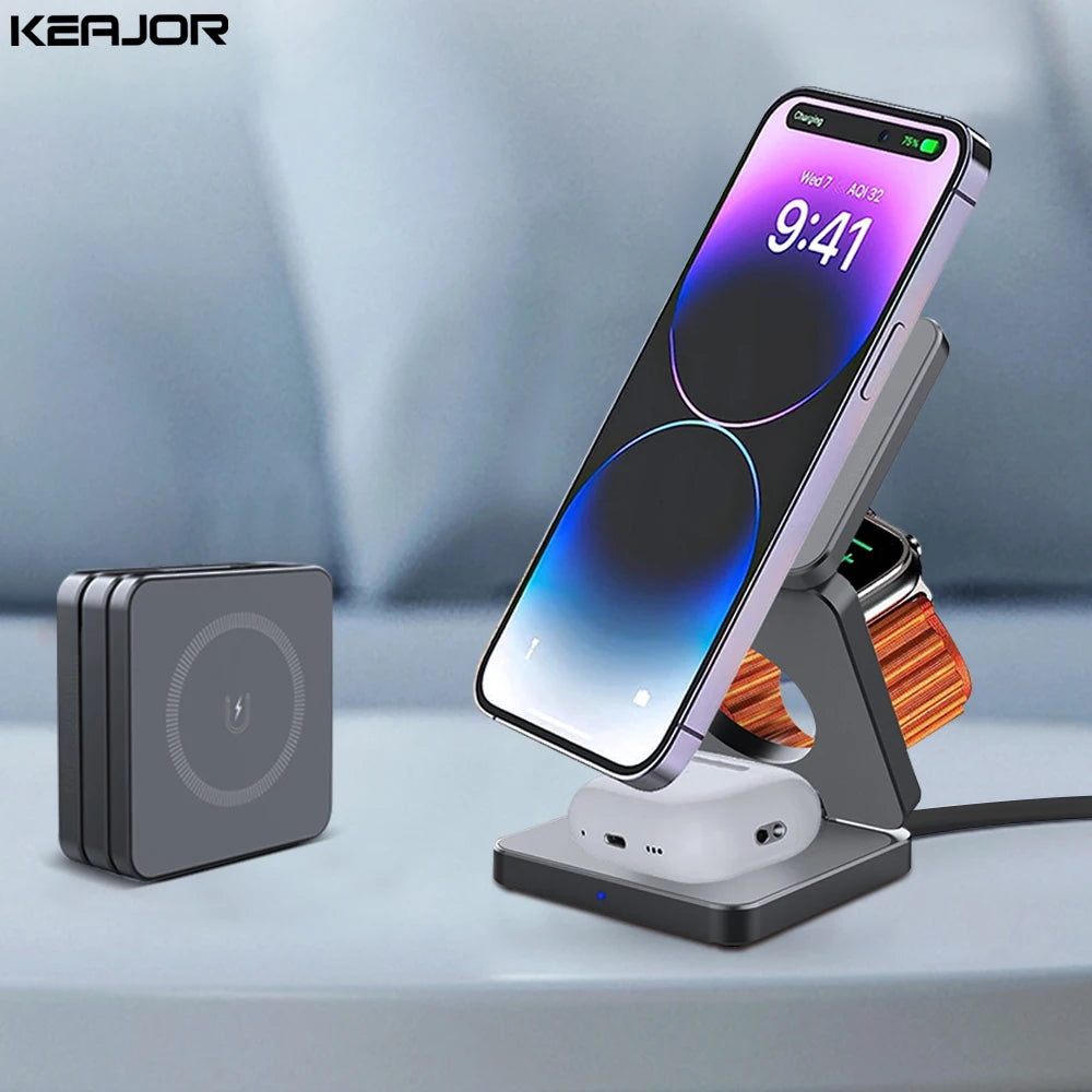 3 in 1 Magnetic Wireless Charging Station - Craze Trends