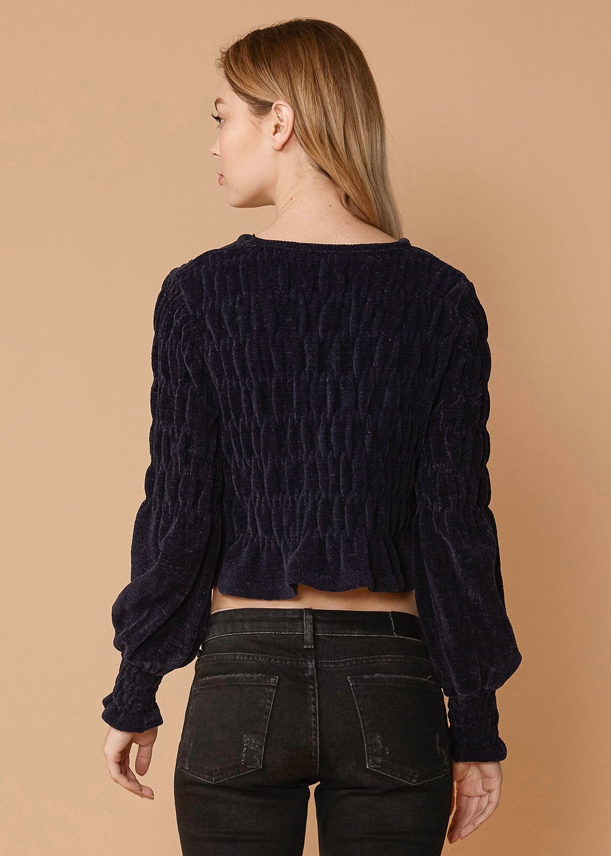 Women's Midnight Peplum Sweater in Midnight