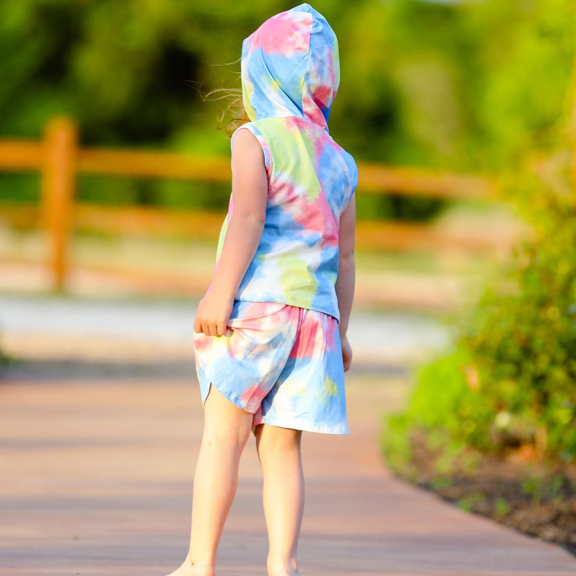 AL Limited Little & Big Girls Pastel Tie Dye Hoodie Top Shorts Camp - Craze Trends