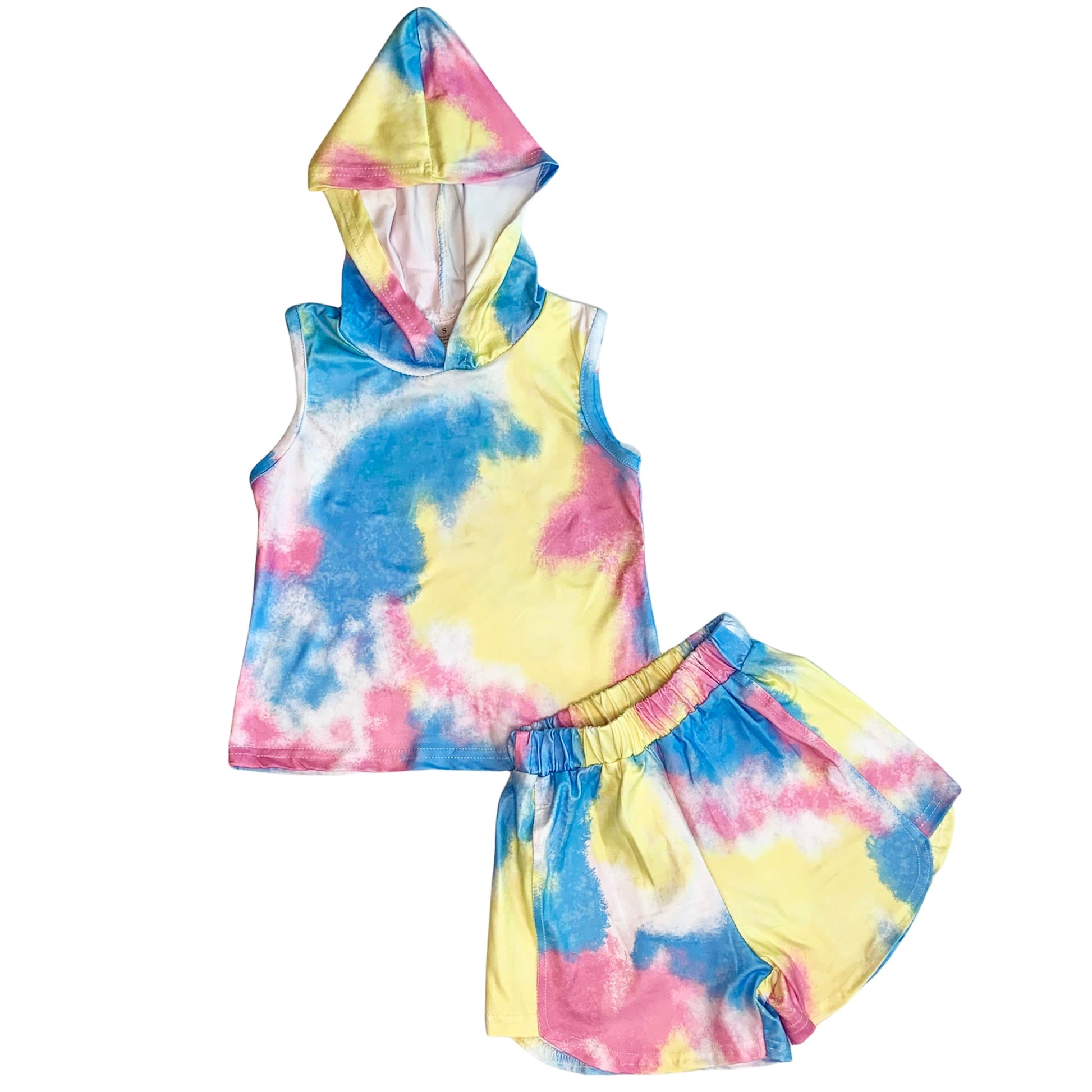 AL Limited Little & Big Girls Pastel Tie Dye Hoodie Top Shorts Camp - Craze Trends