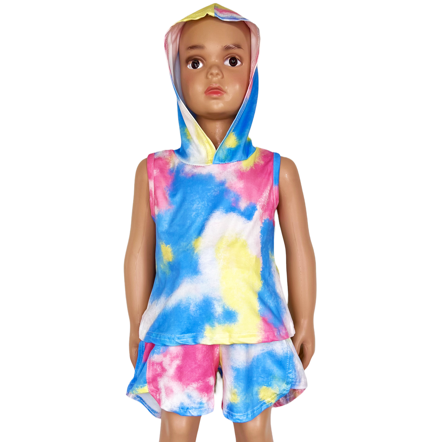 AL Limited Little & Big Girls Pastel Tie Dye Hoodie Top Shorts Camp - Craze Trends