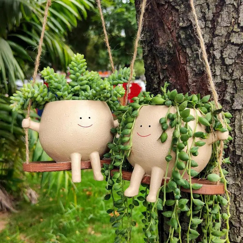 Swing Face Planter Pot - Charming Garden Decor - Craze Trends