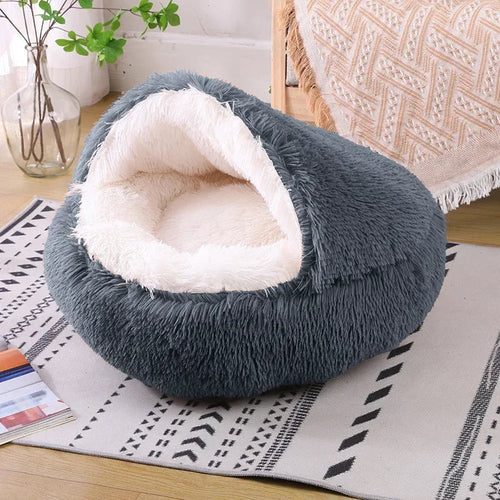 Plush Round Cat Bed Pet Mattress Warm Soft and Comfortable Basket Cat - Craze Trends