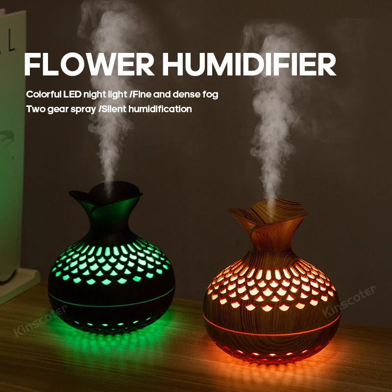 USB Wood Grain Humidifier 300ml Aroma Diffuser - Craze Trends