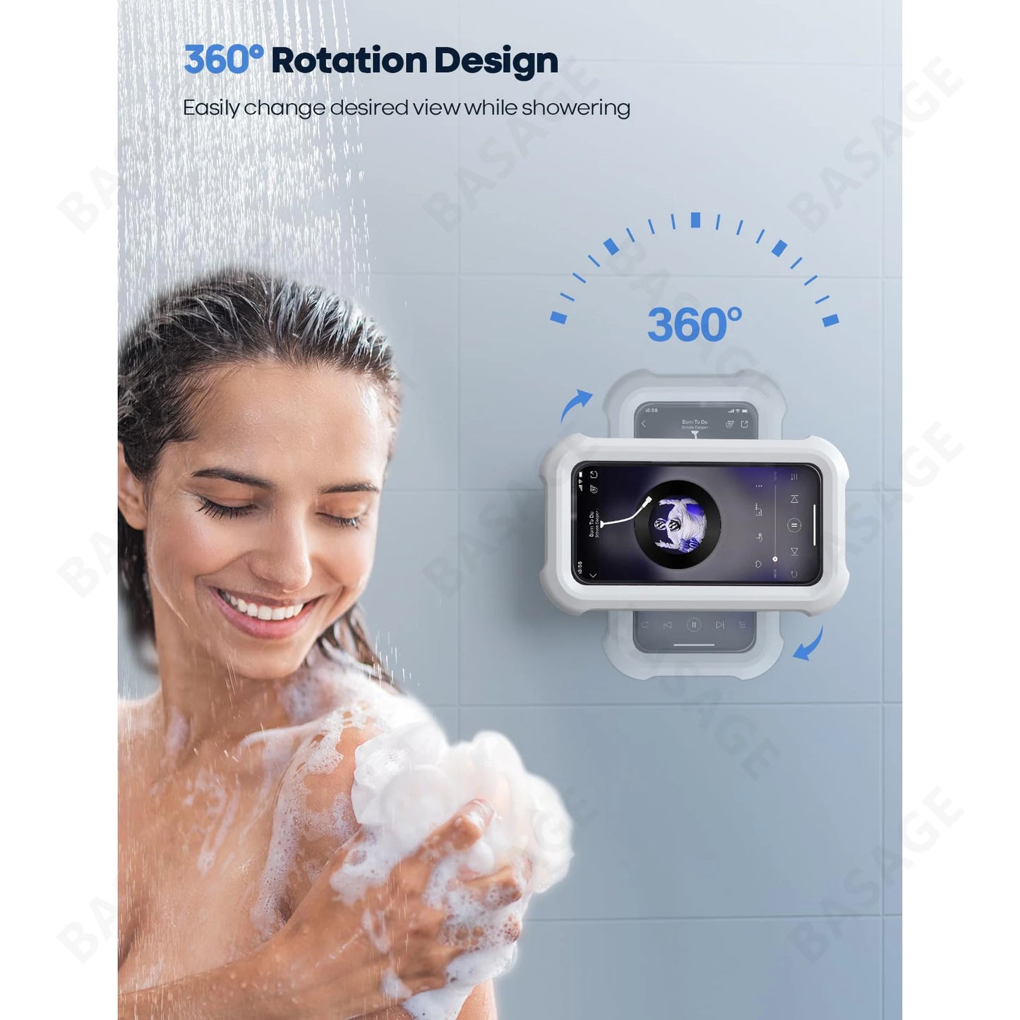 Waterproof Shower Phone Holder, 480° Rotation - Craze Trends