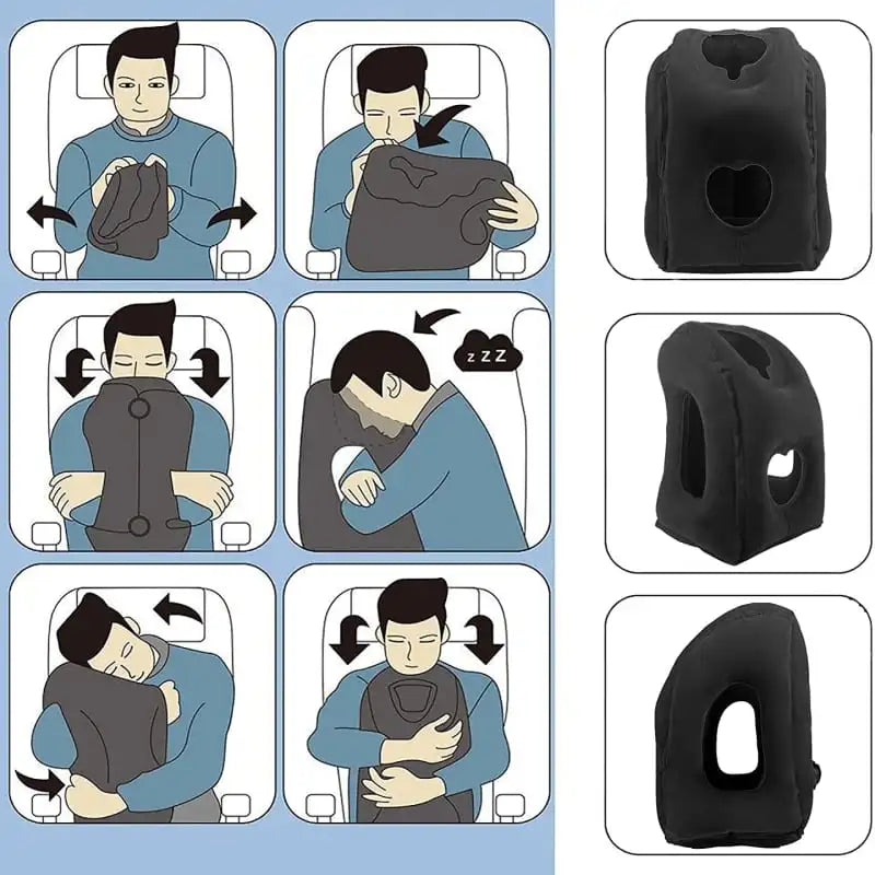 PVC Inflatable Travel Pillow - Headrest Neck Support - Craze Trends