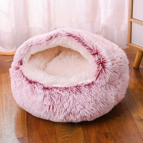 Plush Round Cat Bed Pet Mattress Warm Soft and Comfortable Basket Cat - Craze Trends