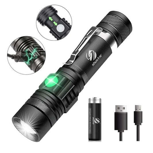 High Power LED Flashlight with Zoom & Multiple Modes