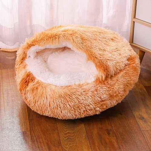 Plush Round Cat Bed Pet Mattress Warm Soft and Comfortable Basket Cat - Craze Trends