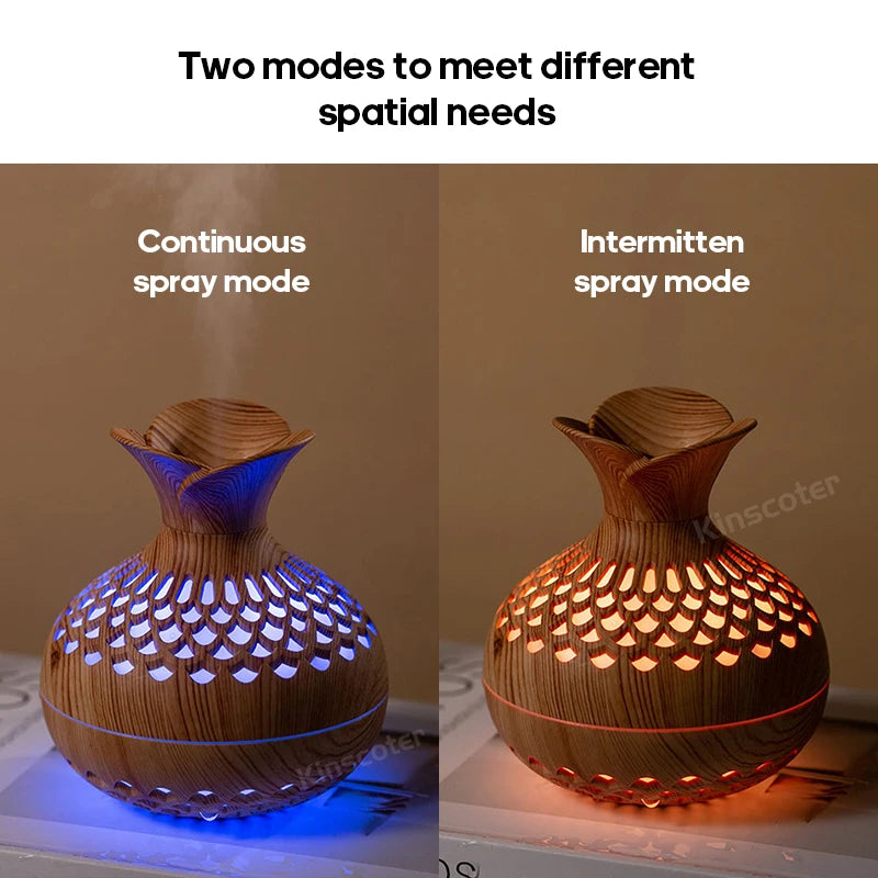 USB Wood Grain Humidifier 300ml Aroma Diffuser - Craze Trends