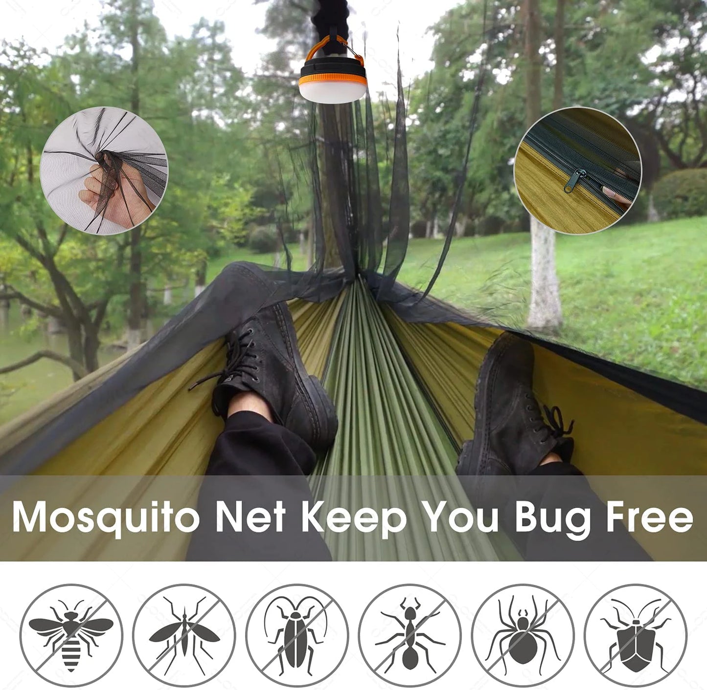 Portable Camping Hammock with Mosquito Net