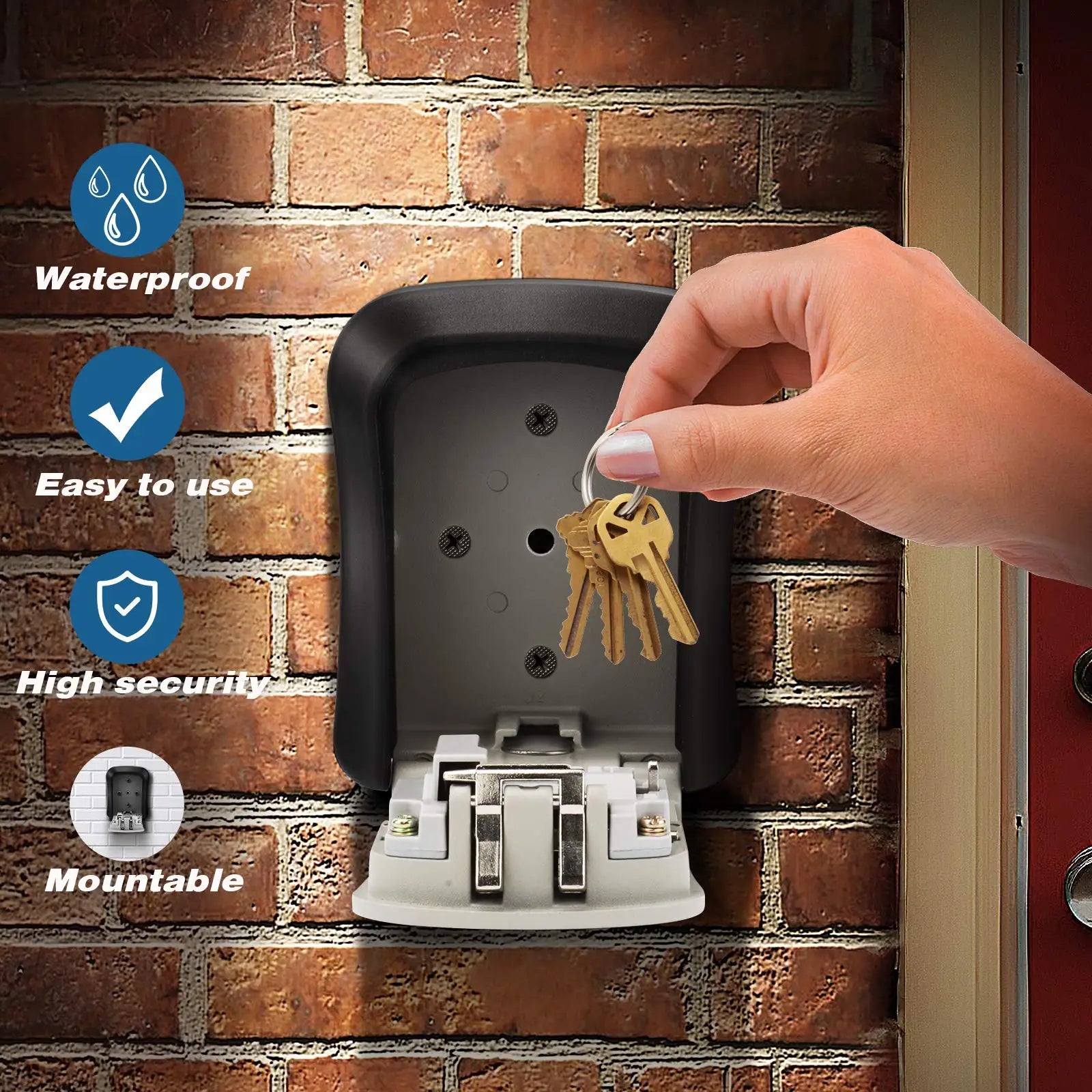 4 Digit Wall Mount Key Lock Box - Craze Trends