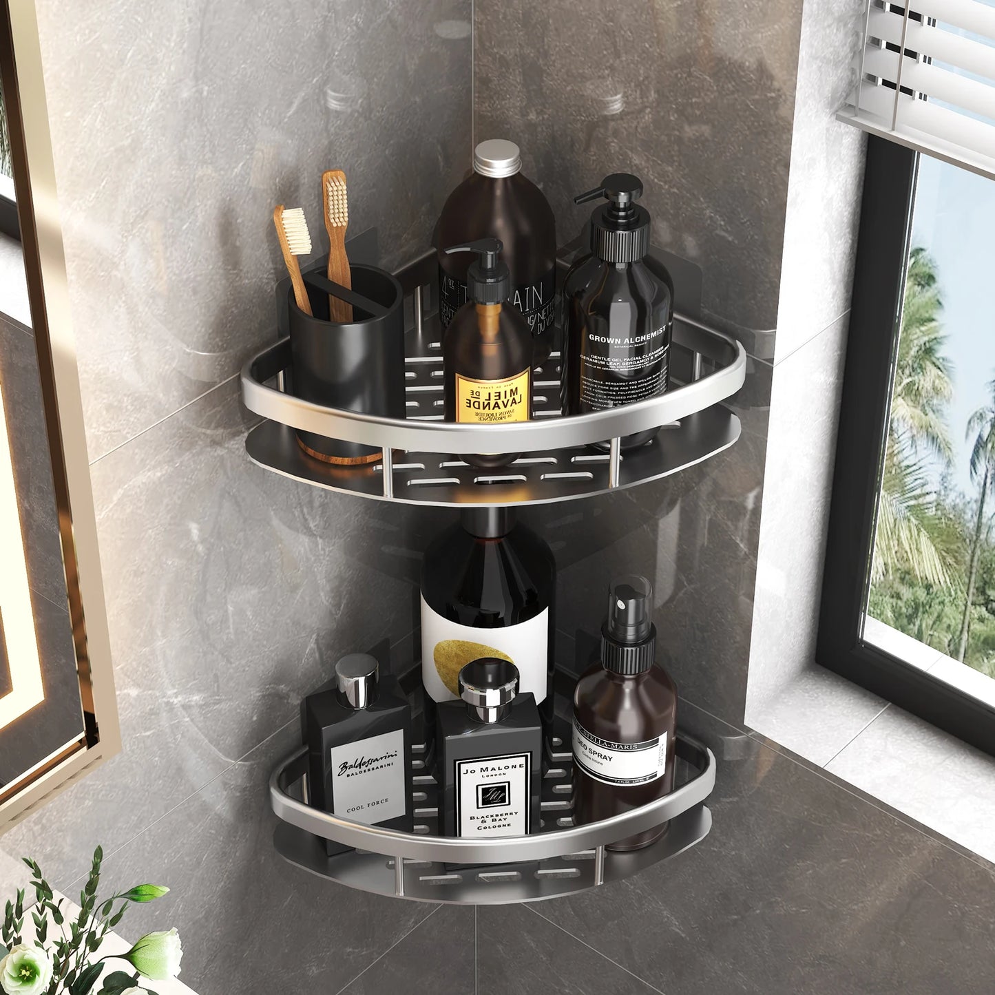 Aluminum Bathroom Shelf Organizer