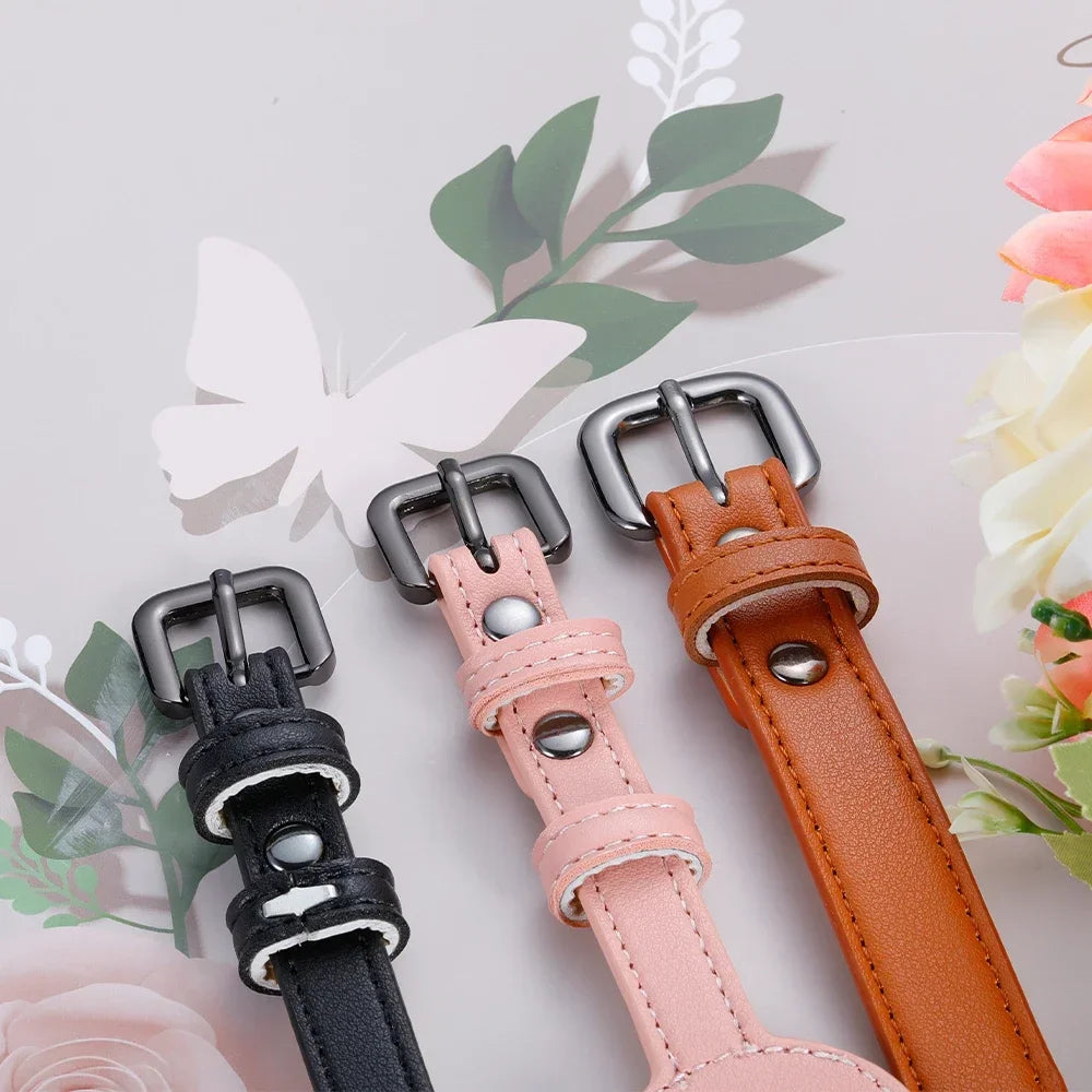 Personalized Leather Pet Collar with Anti-lost Airtag Case - Craze Trends