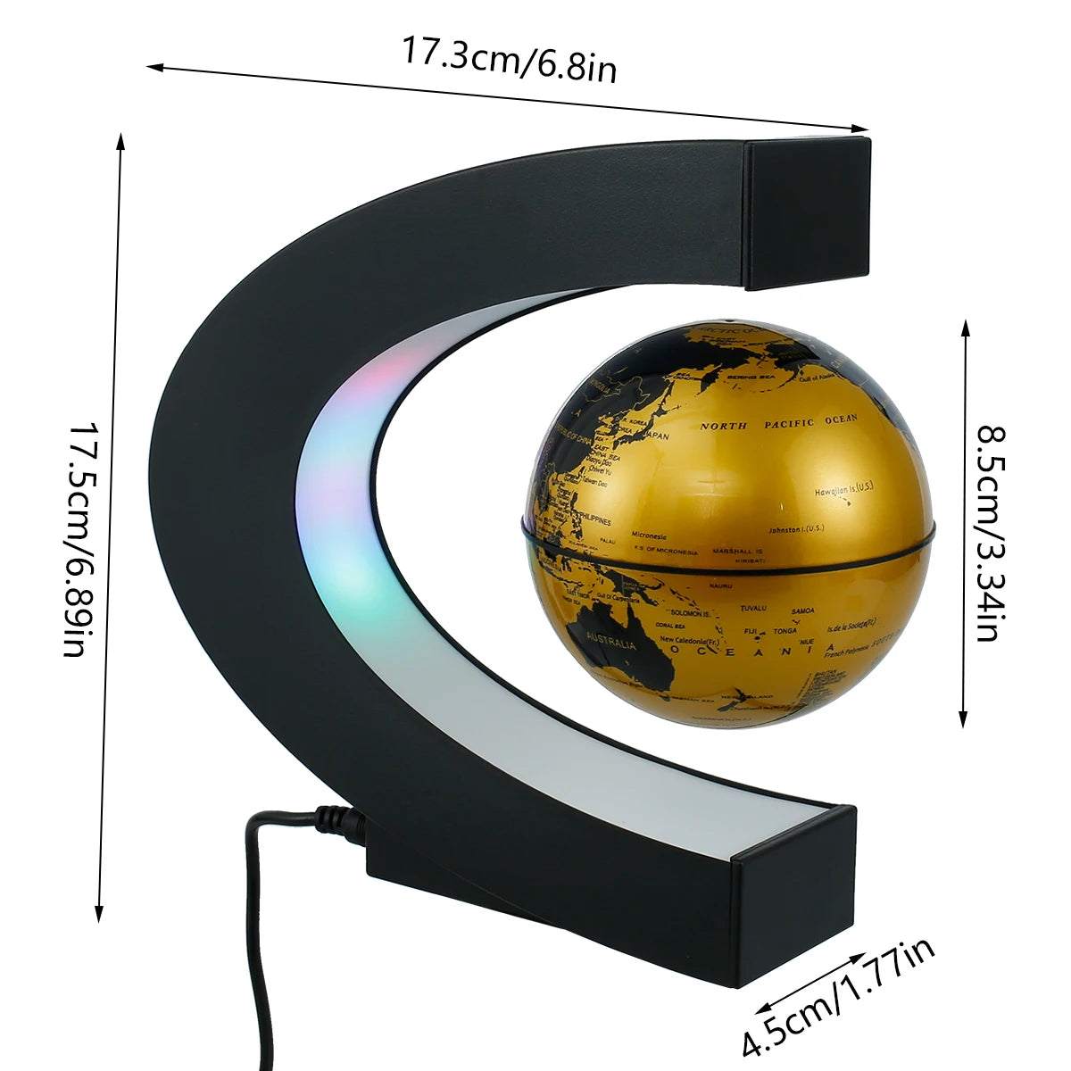 Magnetic Levitation Globe LED Light C Shape & O Shape - Craze Trends