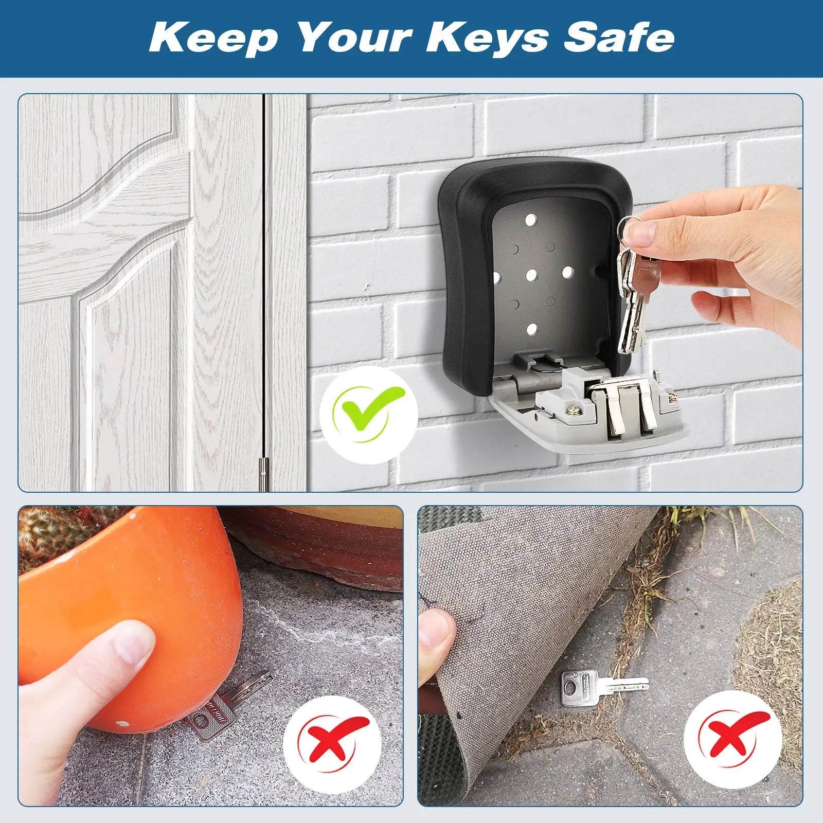 4 Digit Wall Mount Key Lock Box - Craze Trends