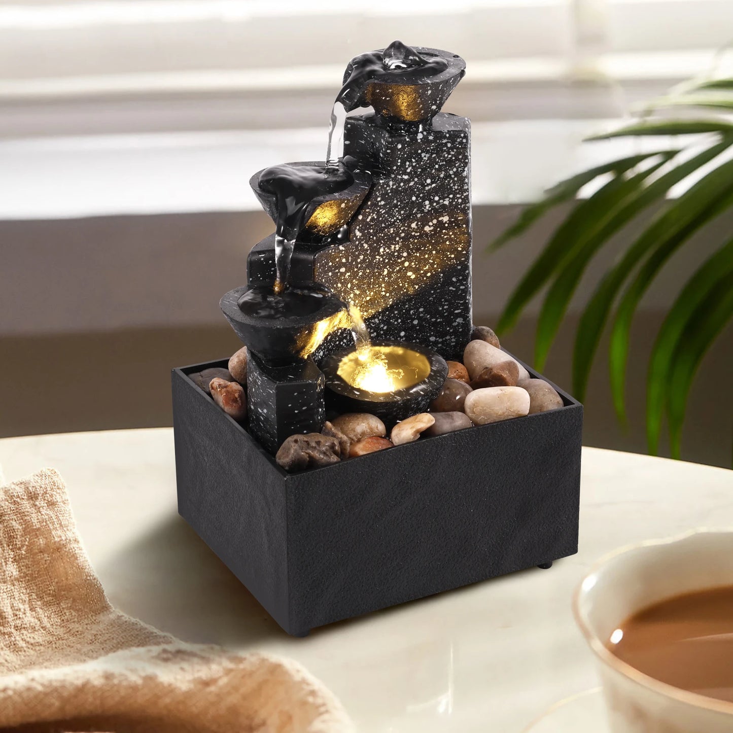 Mini Flowing Water Fountain with Light - Craze Trends