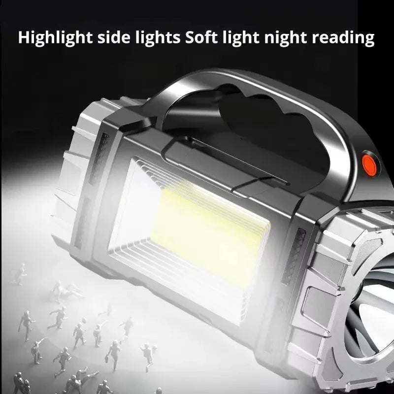 Portable Solar LED Flashlight with COB Work Light