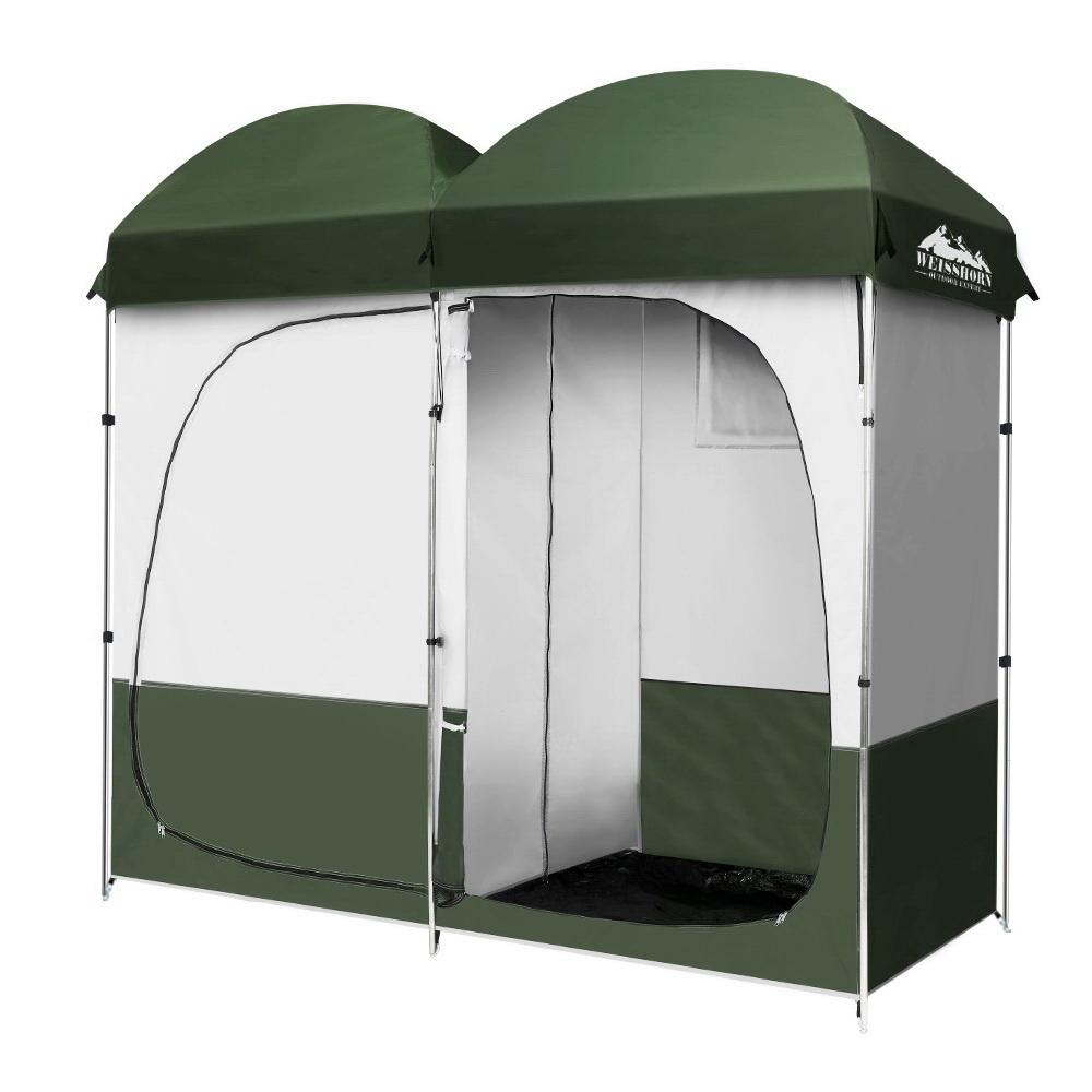 Weisshorn Double Camping Shower Toilet Tent Outdoor Portable Change - Craze Trends