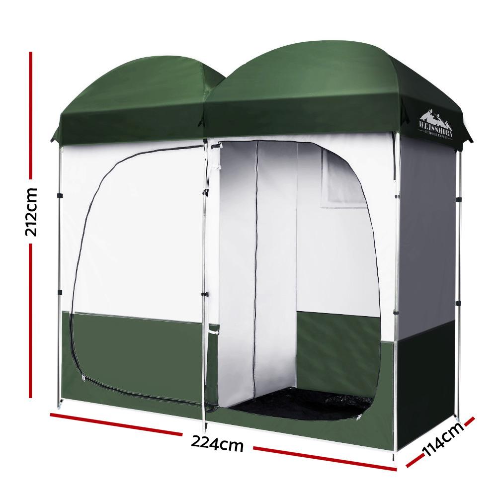 Weisshorn Double Camping Shower Toilet Tent Outdoor Portable Change - Craze Trends