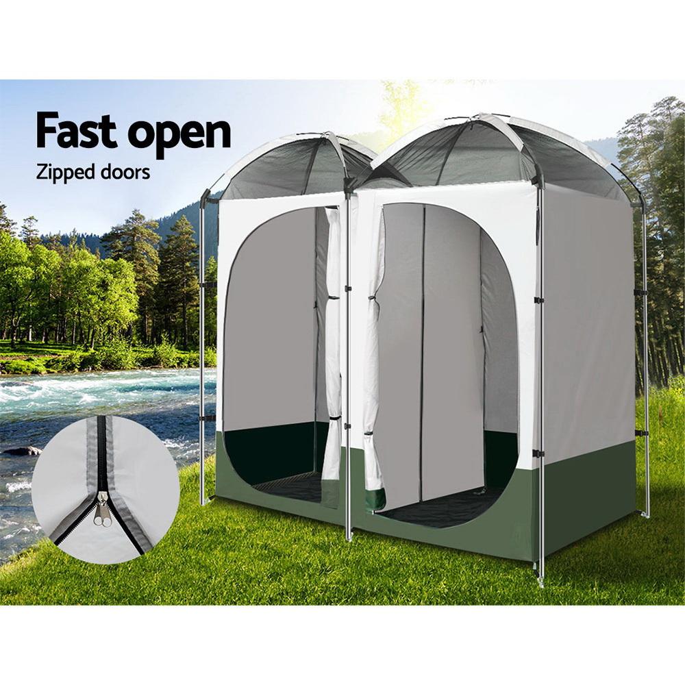 Weisshorn Double Camping Shower Toilet Tent Outdoor Portable Change - Craze Trends