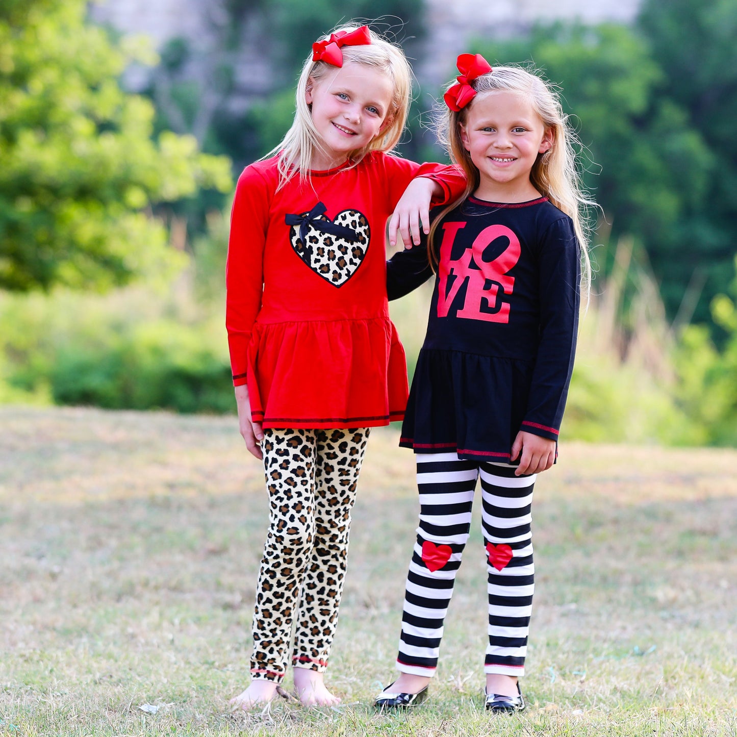 AnnLoren Girls LOVE Heart Tunic & Leggings Valentine's Day Outfit - Craze Trends