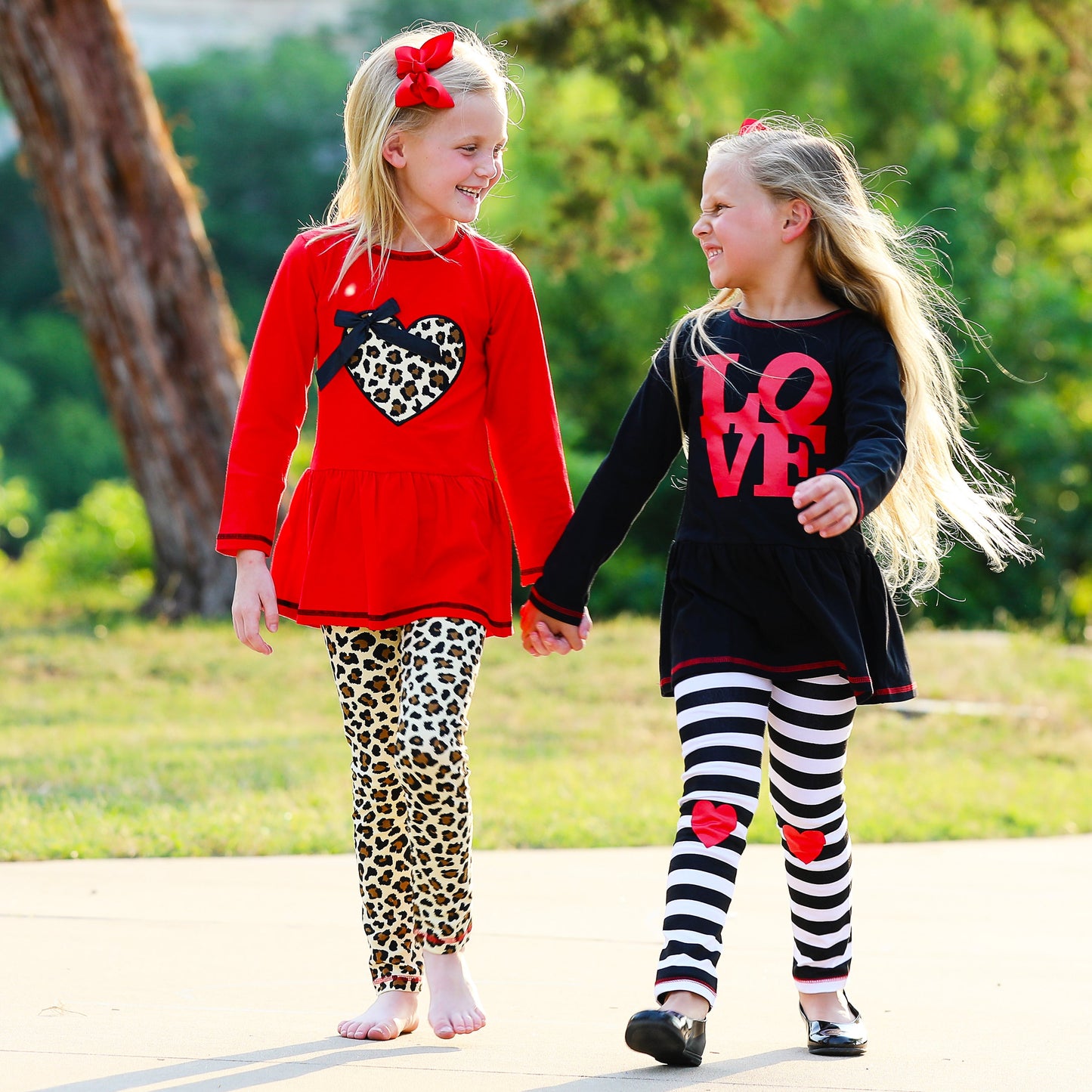 AnnLoren Girls LOVE Heart Tunic & Leggings Valentine's Day Outfit - Craze Trends