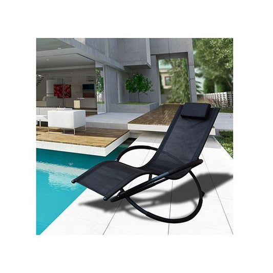 Zero Gravity Portable Foldable Rocking Chair Recliner Black - Craze Trends