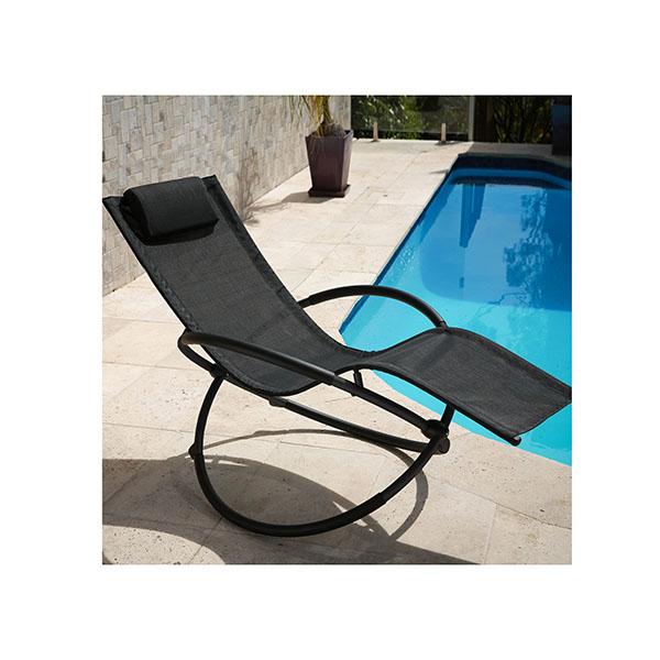 Zero Gravity Portable Foldable Rocking Chair Recliner Black - Craze Trends