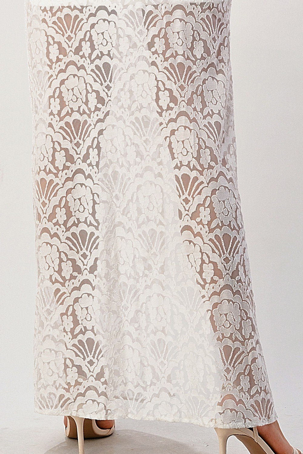 Front Slit Lace Maxi Dress - Craze Trends